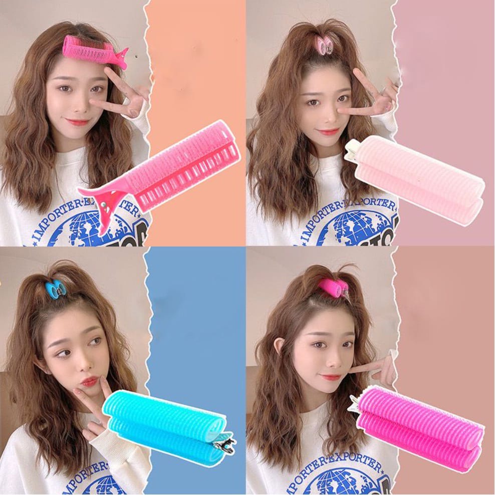 ROLL RAMBUT JEPIT VELCRO HAIR GULUNG JEPITAN CLIP RAMBUT ROLLER BLOW PONI