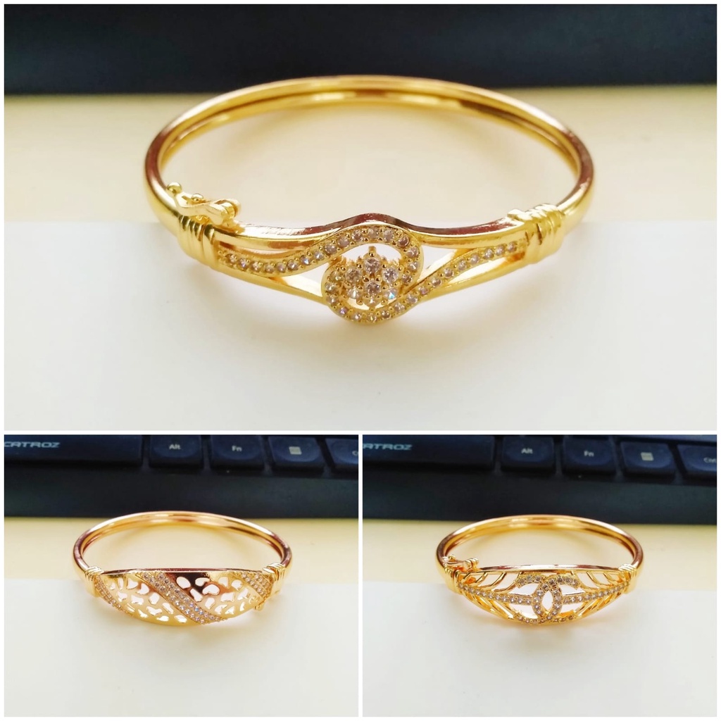 AV101 Grosir Gelang Bangle Permata Buka Samping