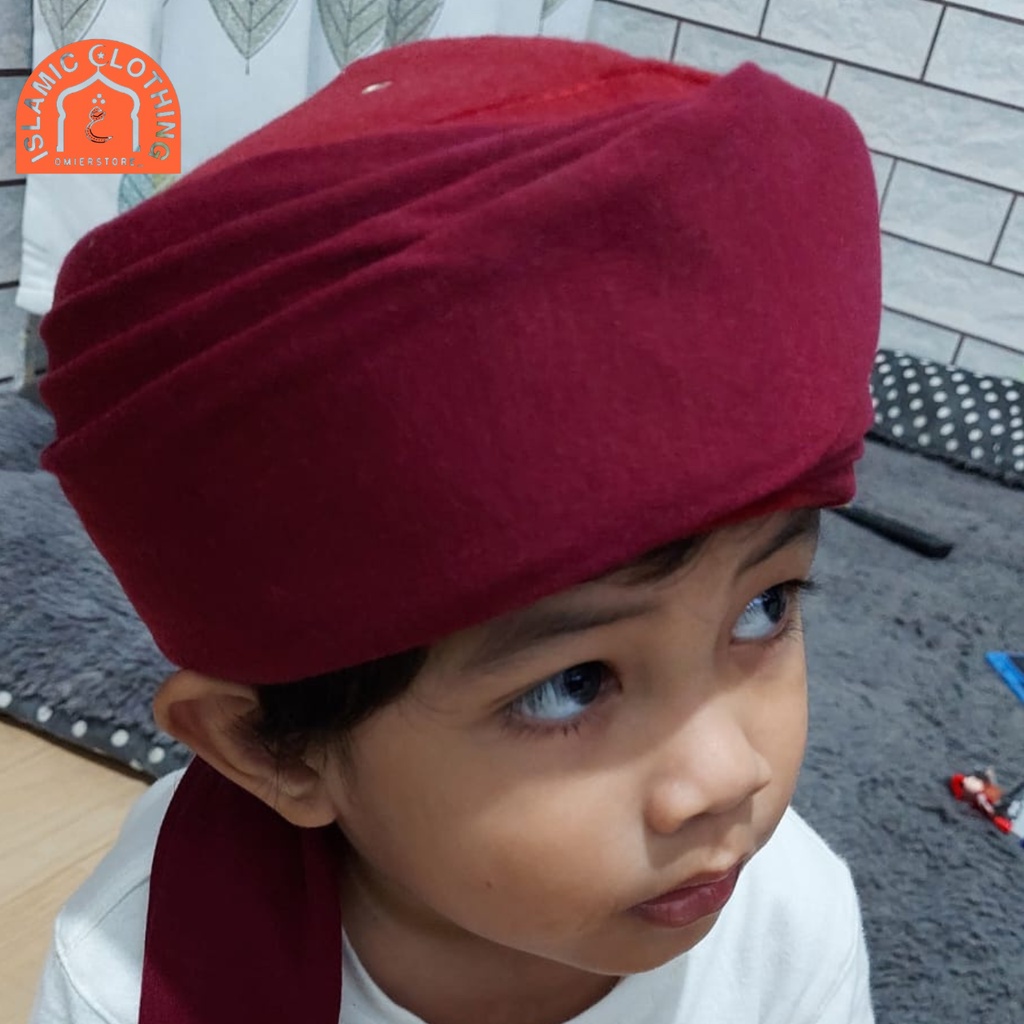 PECI IMAMAH PERMANEN ANAK WARNA MAROON 4 TINGKAT I SORBAN PERMANEN