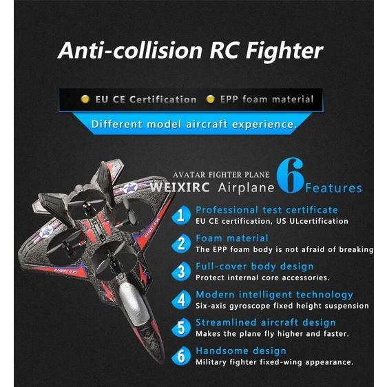 Rc Plane Pesawat Foam Vtol Lc222 2.4G Mainan Drone Rtf Best Seller