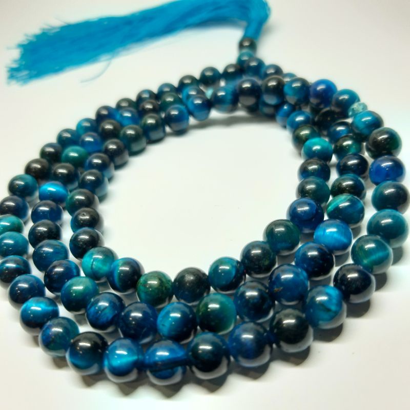 TASBIH TIGER EYE BLUE 6MM 99BUTIR ORIGINAL