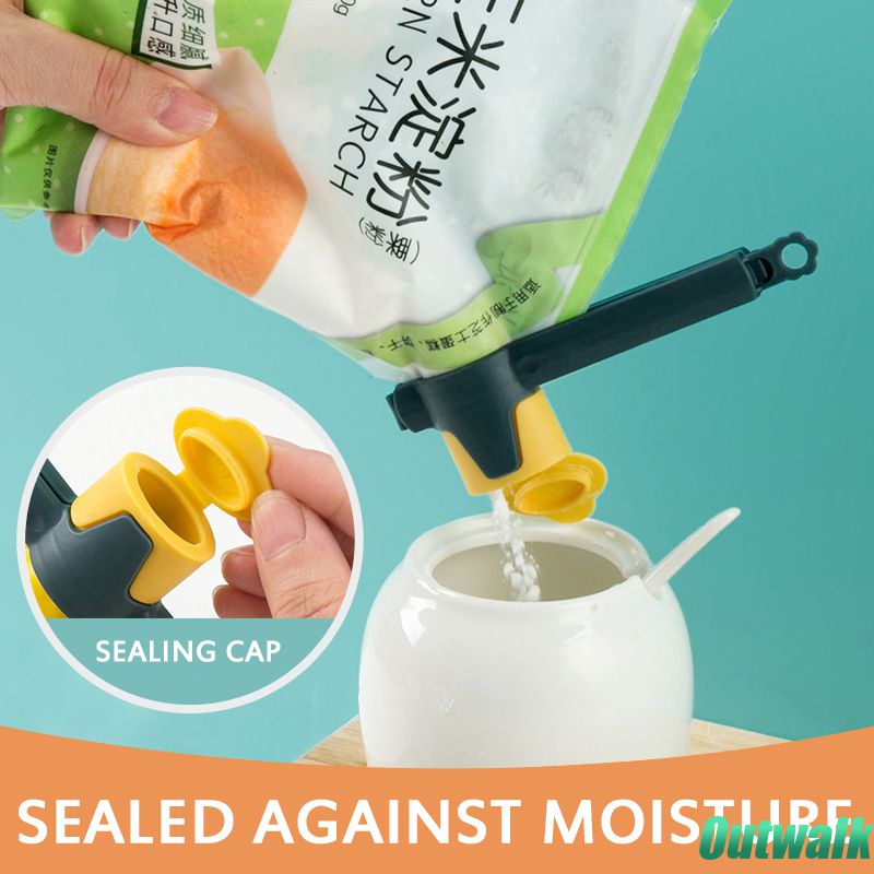 ღ Penyegelan Makanan Klip dengan Discharge Nozzle Makanan Segar Menjaga Paket Sealer Portable Kantong Plastik Klip Makanan Ringan Sealer clamp Dapur Aksesoris