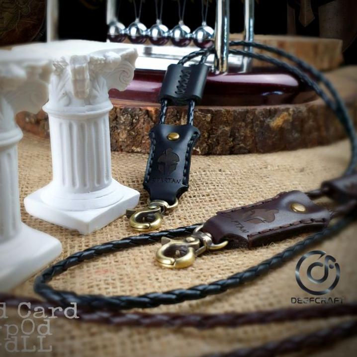 

국 Lanyard Vintage Spartan Lanyard Kulit Universal Free 3 Karet Lanyard / Lanyard name tag id card lanyard hp dll Model Baru
