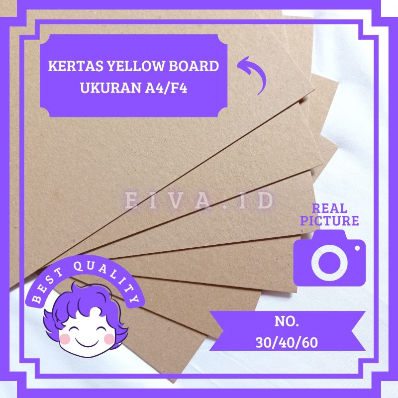 

Kertas Yellow Board A4 / F4 No. 30/40/60