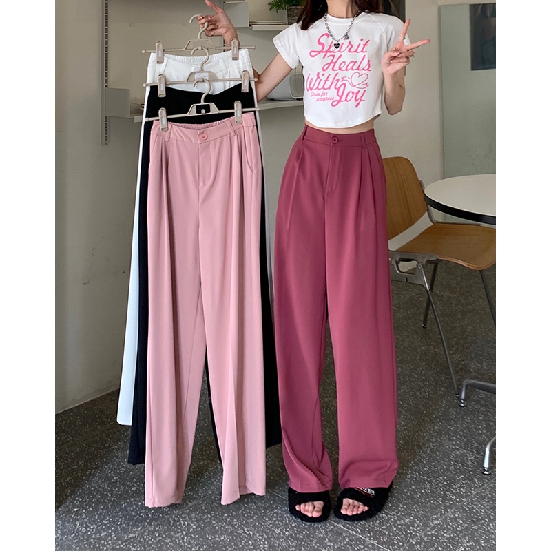 pink/white/red/black highwaist kulot celana panjang wanita kekinian terbaru