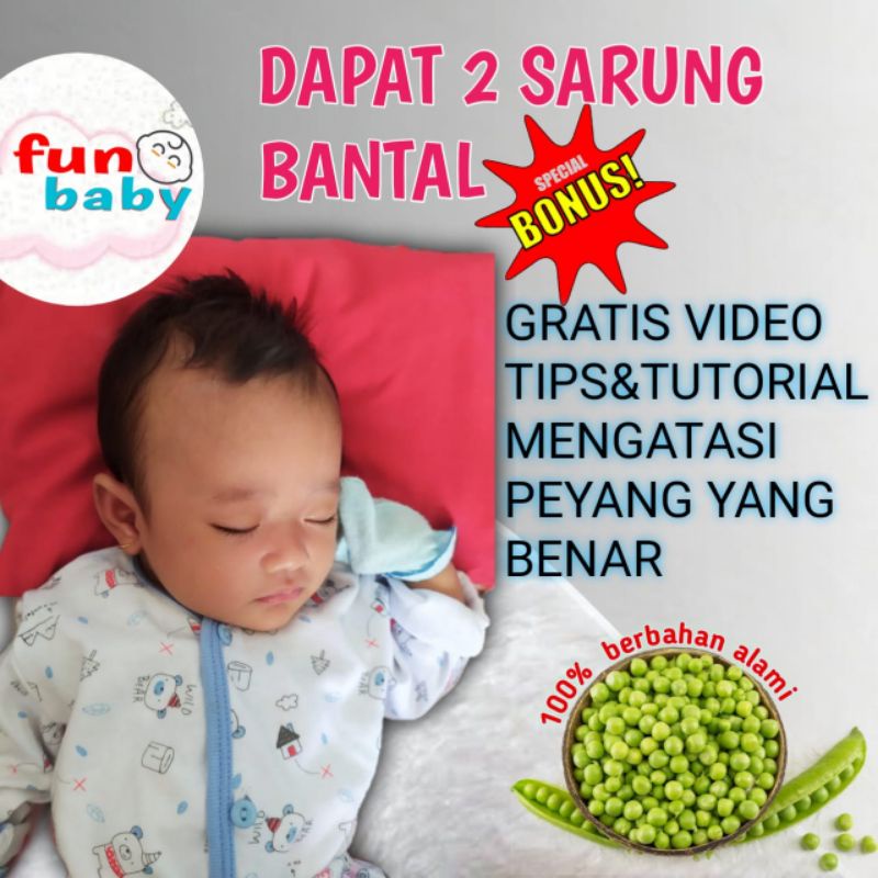 BANTAL PEYANG KACANG HIJAU 2 SARUNG BANTAL FUN BABY