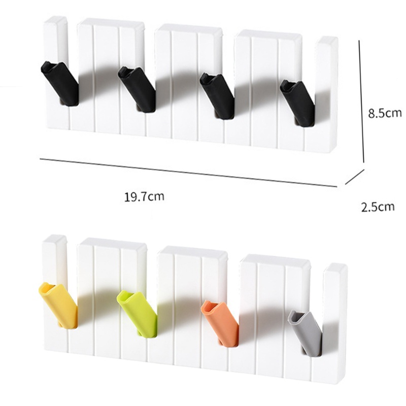 No Punching Four Grid Piano Hook Hanger/Kait Jas Tas Dekorasi Dinding Kreatif Storaging Bracket Untuk Rumah Ruang Tamu Kamar Tidur
