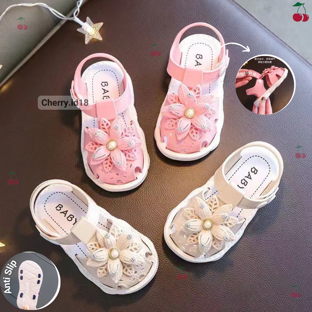 Cherry COD Rossie Shine Sandal Anak Perempuan Bahan Karet / Sandal Bayi  / Sandal Jelly Anak LX04