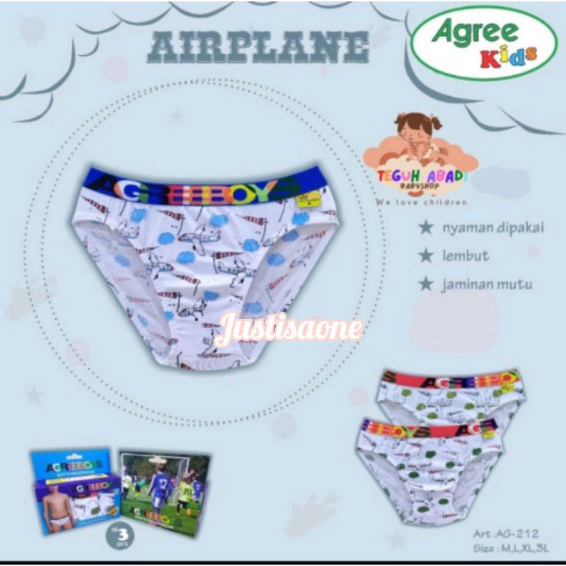 3 pcs CD AGREE KIDS AK 014 Celana dalam agree kids celana dalam anak
