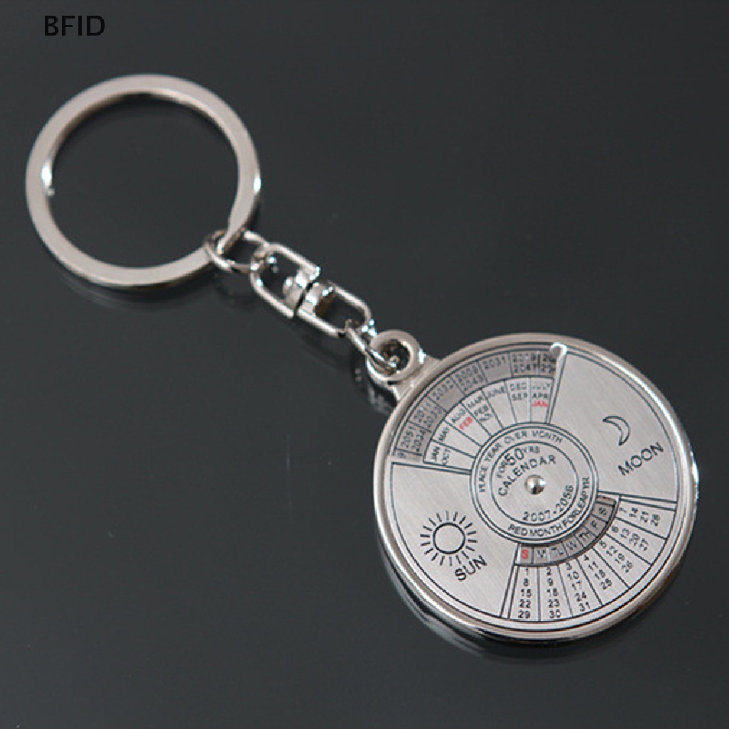 [BFID] Keren Stylish Kalender 50tahun Gantungan Kunci Keyfob Metal Alloy Ring Compass [ID]