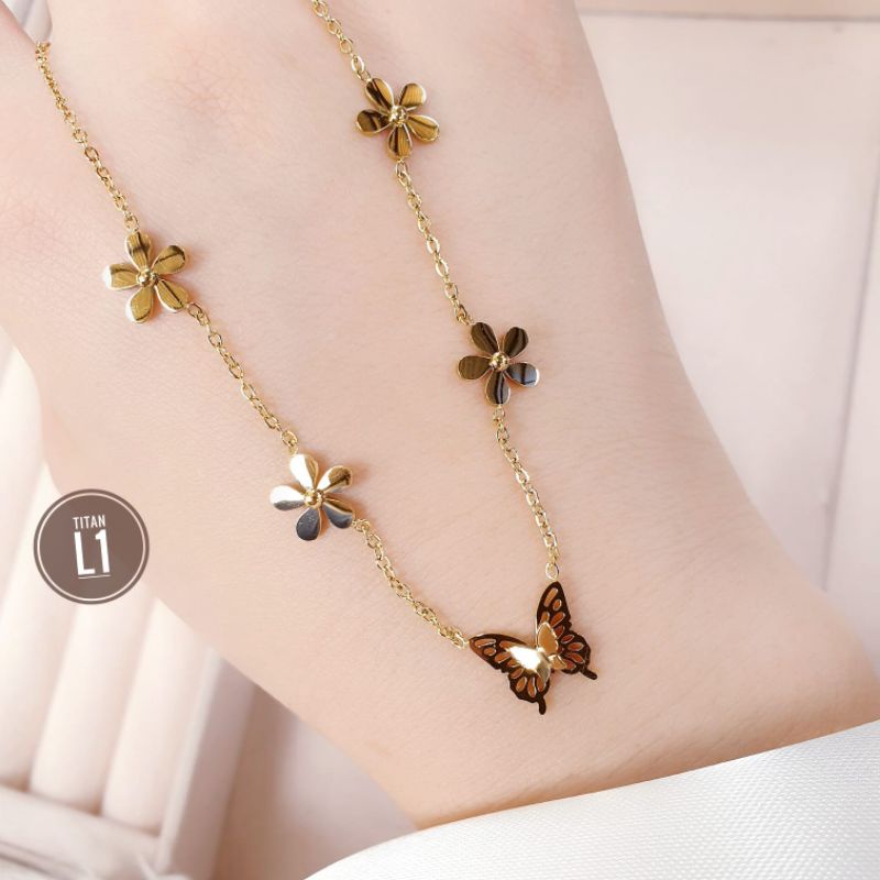 Kalung Rantai Fashion Titanium Wanita ButterFly N26012203