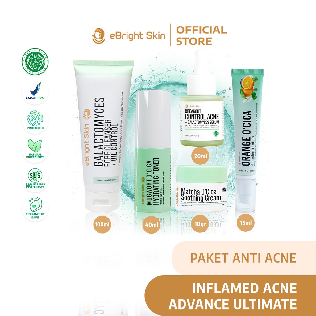 eBright Skin Paket Anti Acne - Inflamed Acne Advance Ultimate