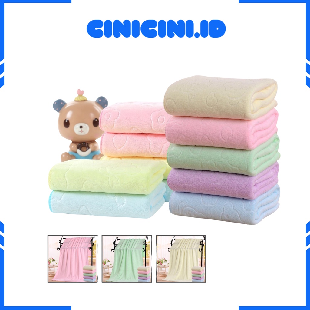 [ Cinicini ] Handuk Mandi Motif Beruang handuk dewasa Handuk Microfiber Fabric