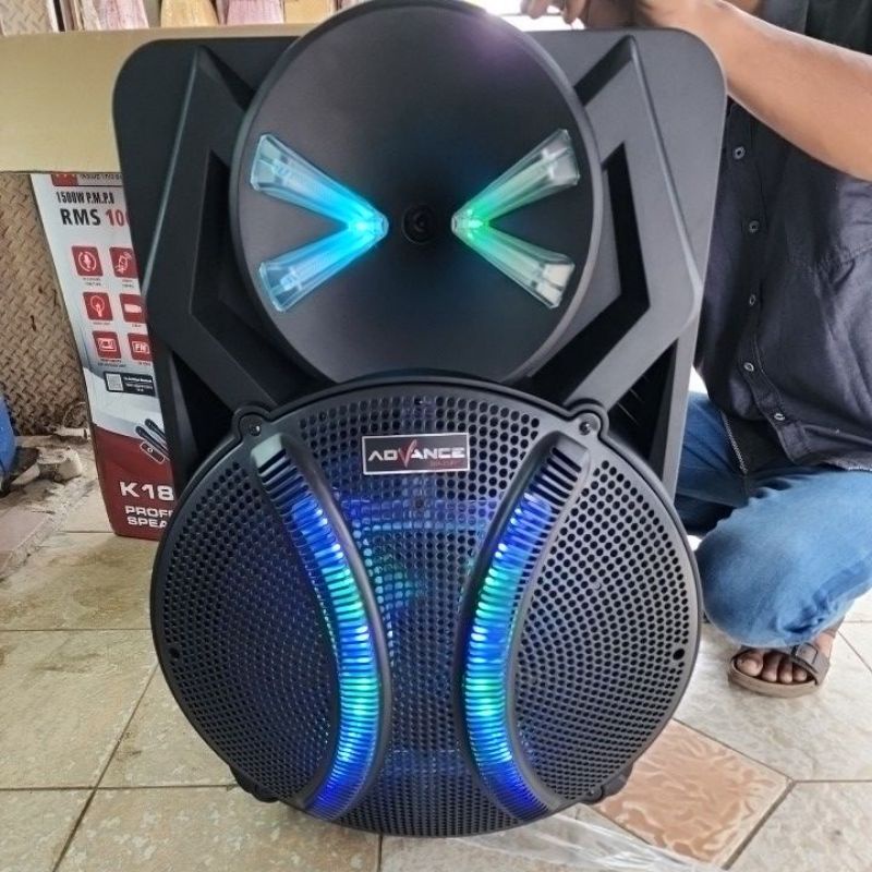 SPEAKER BLUETOOTH WIRELESS ADVANCE 18 INCH 2 MIC K 1812