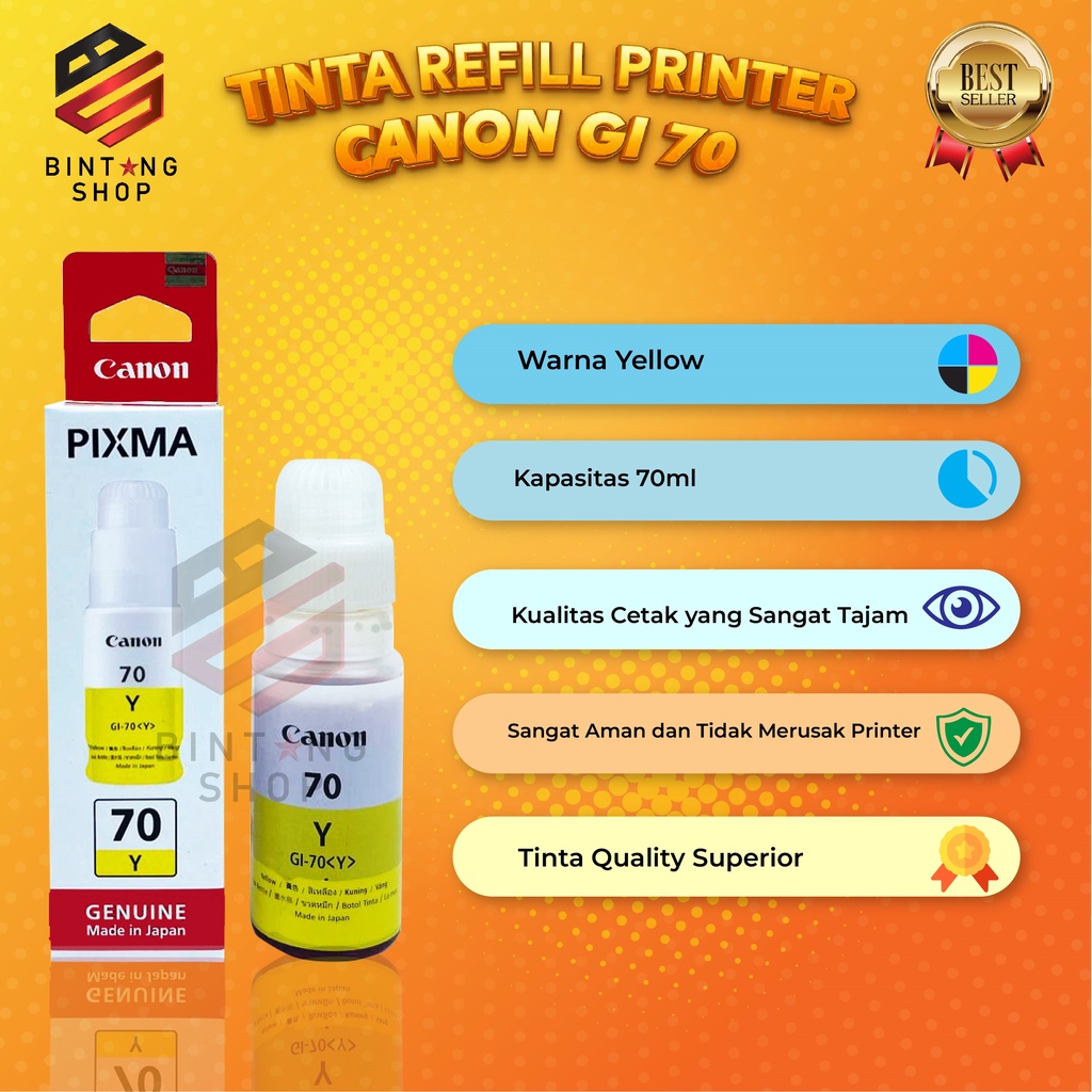 1 SET 4 PCS Tinta Canon Gi 70 Tipe Printer G6070 G7070 G5070 GM2070