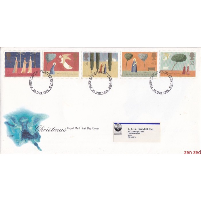 

A763 Prangko Inggris FDC 1996 Christmas Stamps 1 Pcs