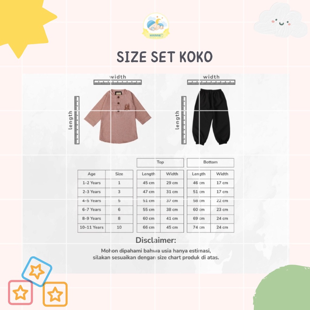 HNK Setelan Koko Muslim Panjang Koko Anak Laki Laki (1-10/11 tahun) | SET KOKO