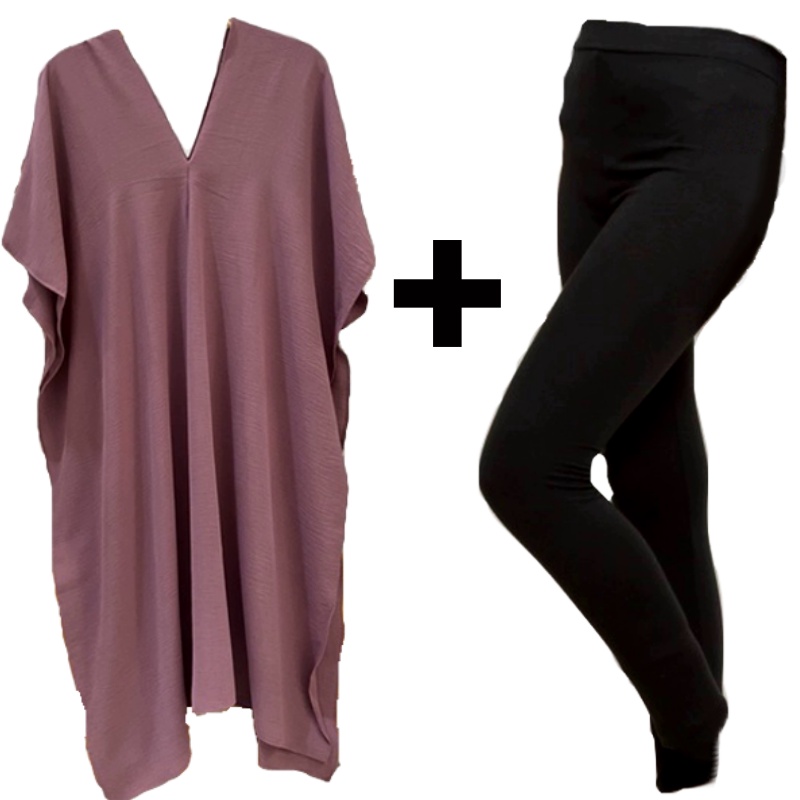 1 KG Muat 3 PCS / COMBO HEMAT  Nagita Long Square CRINKLE + Legging SPANDEX PREMIUM-MILO + LEGGING
