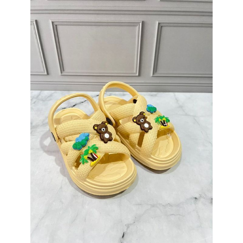 Sandal anak perempuan tali belakang jibitz lucu gemoyy ringan nyaman