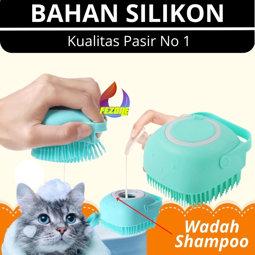 Sikat Mandi Kucing Anjing Silikon Sikat Bulu Karet Sisir Bulu Kucing Premium FEZONE