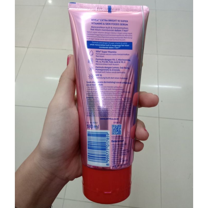 NIVEA EXTRA BRIGHT 10 SUPER VITAMIN/ SERUM 180 ML ORIGINAL
