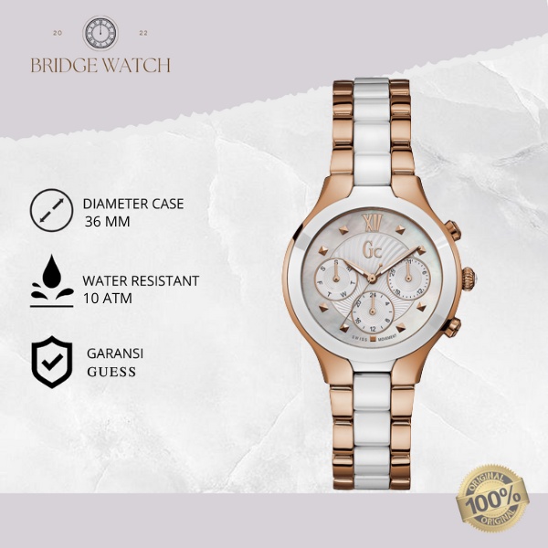 Jam Tangan Wanita Guess Collectioan Chronograph GC Original Y30004L1