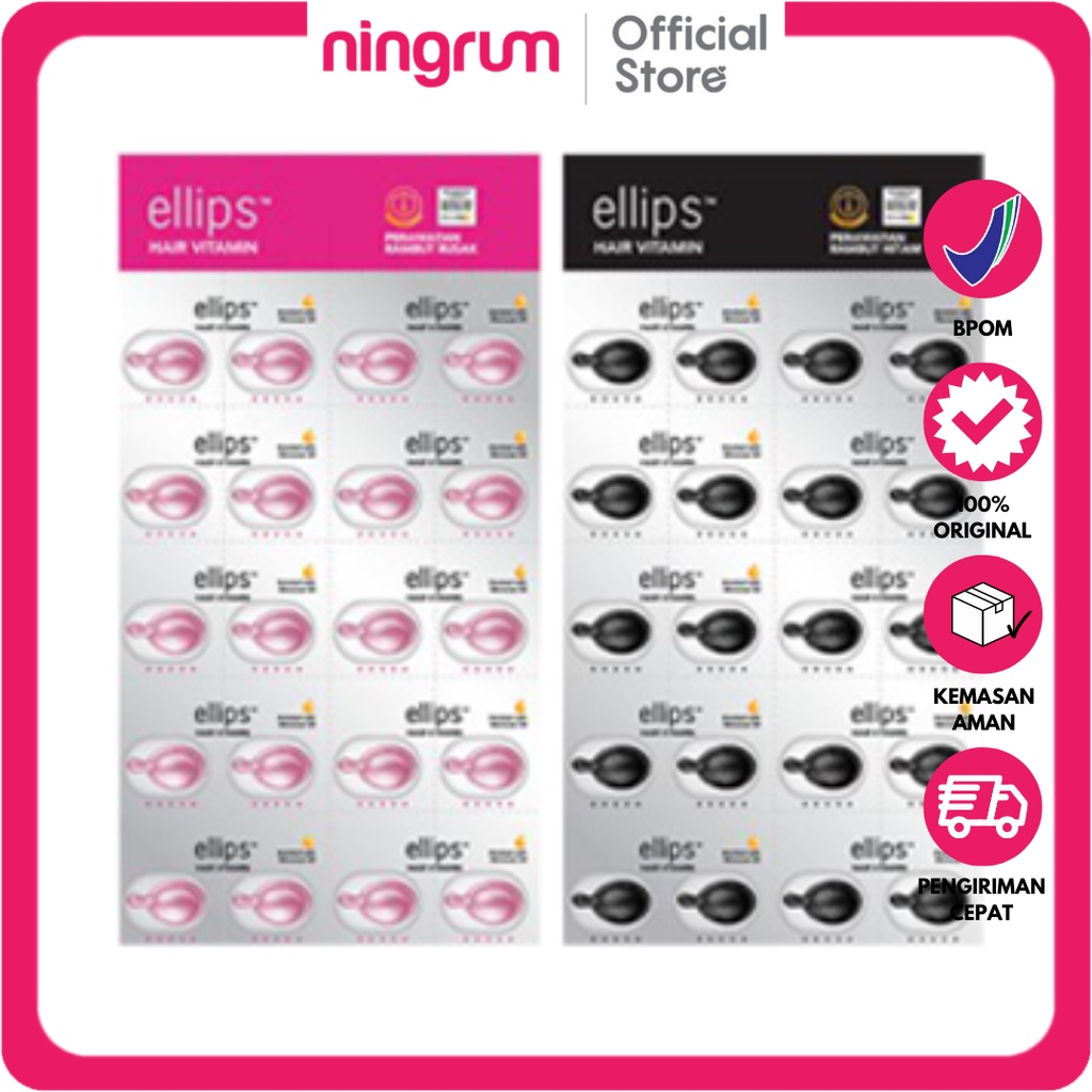 Ningrum - ELLIPS Hair Vitamin Mini Blister 1ml Perawatan Rambut Hitam &amp; Perawatan Rambut Rusak | Perawatan Rambut Vitamin Blister 20biji Bisa Ecer Original BPOM - 5503