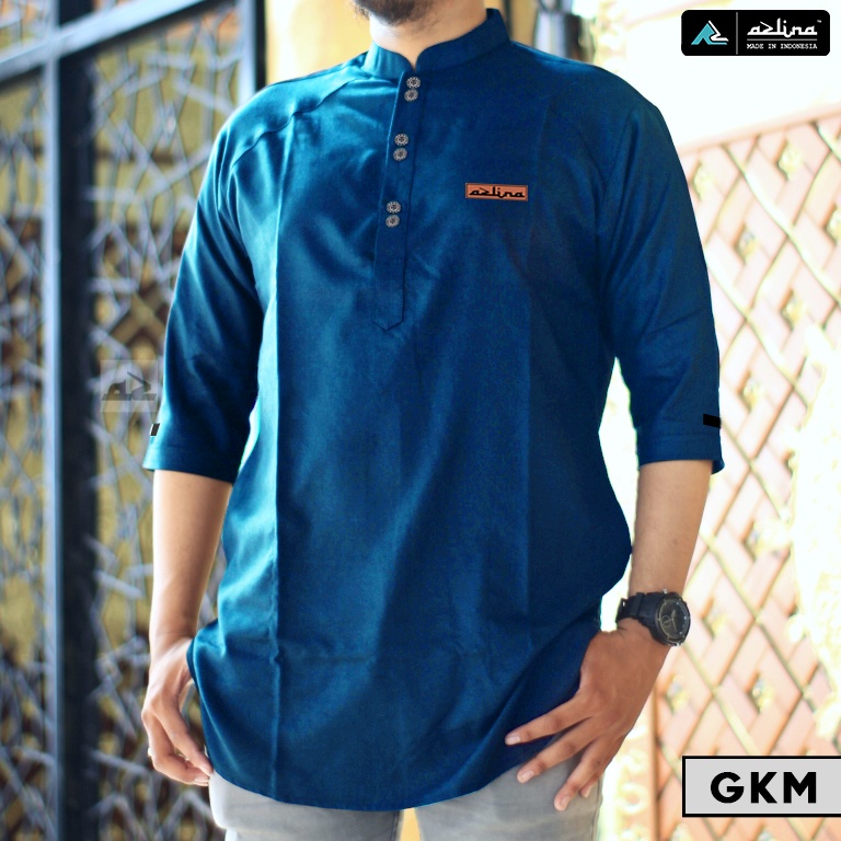 Koko kurta dewasa baju koko pria pakistan warna hitam lengan 3/4 bahan katun madinah premium