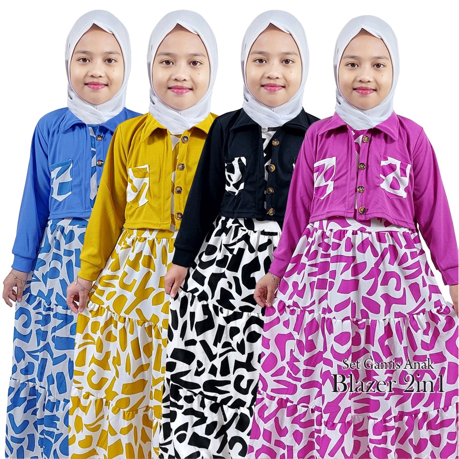 Ghames Kid Idul Fitri Pakaian Tpa Terusan Baju Muslimah Bicah Games Lebaran Terbaru2026 Gamis Anak T