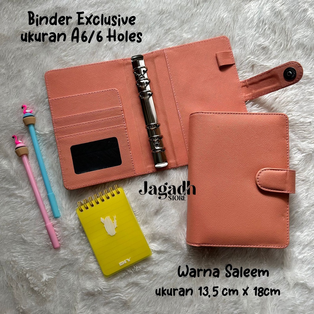 

lkjj Binder Polos Premium Ukuran A6 Ring 6 Binder Exclusive