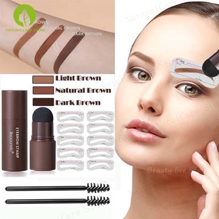 Eyebrow Cetakan Alis Instan Bedak Alis Eyebrow Powder Eyebrow Stamp Alis Stempel Alis Waterproof dengan 10 Model Cetakan