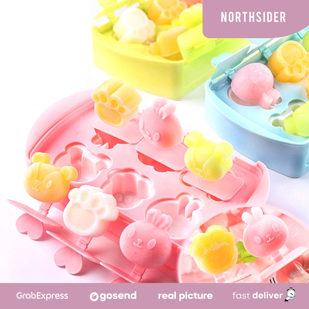 CETAKAN SILIKON ES KRIM PUDING JELLY ANIMAL POPISCLE MOLD 6 CUP