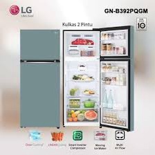 LG KULKAS 2 PINTU GNB 312 PQ GB GM GP PUTIH / PINK /  MINT Kapasitas 340 liter