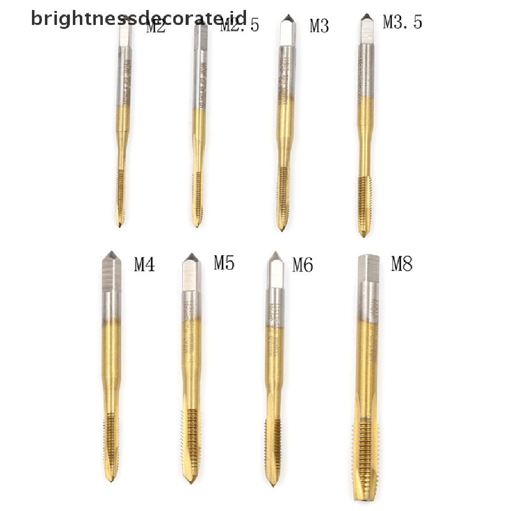 [Birth] M2/m2.5/m3/m3.5/m4/m5/m6/m8 HSS Metric Straight Suling Ulir Screw Tap Plug Tap [ID]