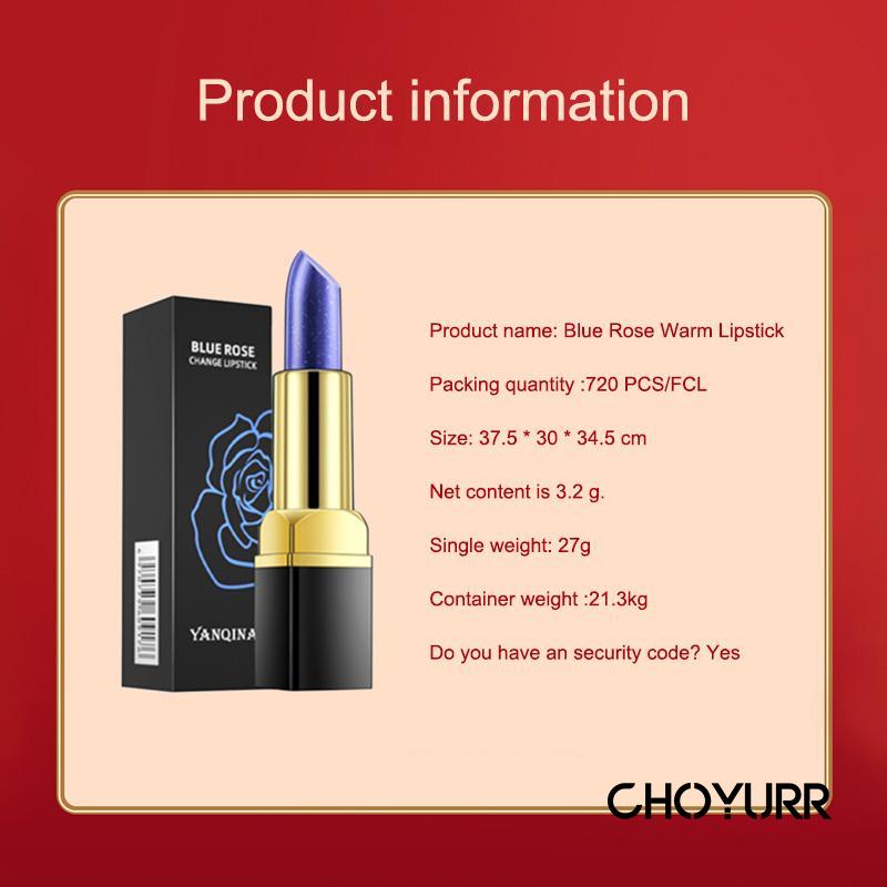 【COD】Blue Lipstick Color Changing Moisturizing Lip Gloss Warna Waterproof Tahan Air Lipstick Pelembab Original -CH