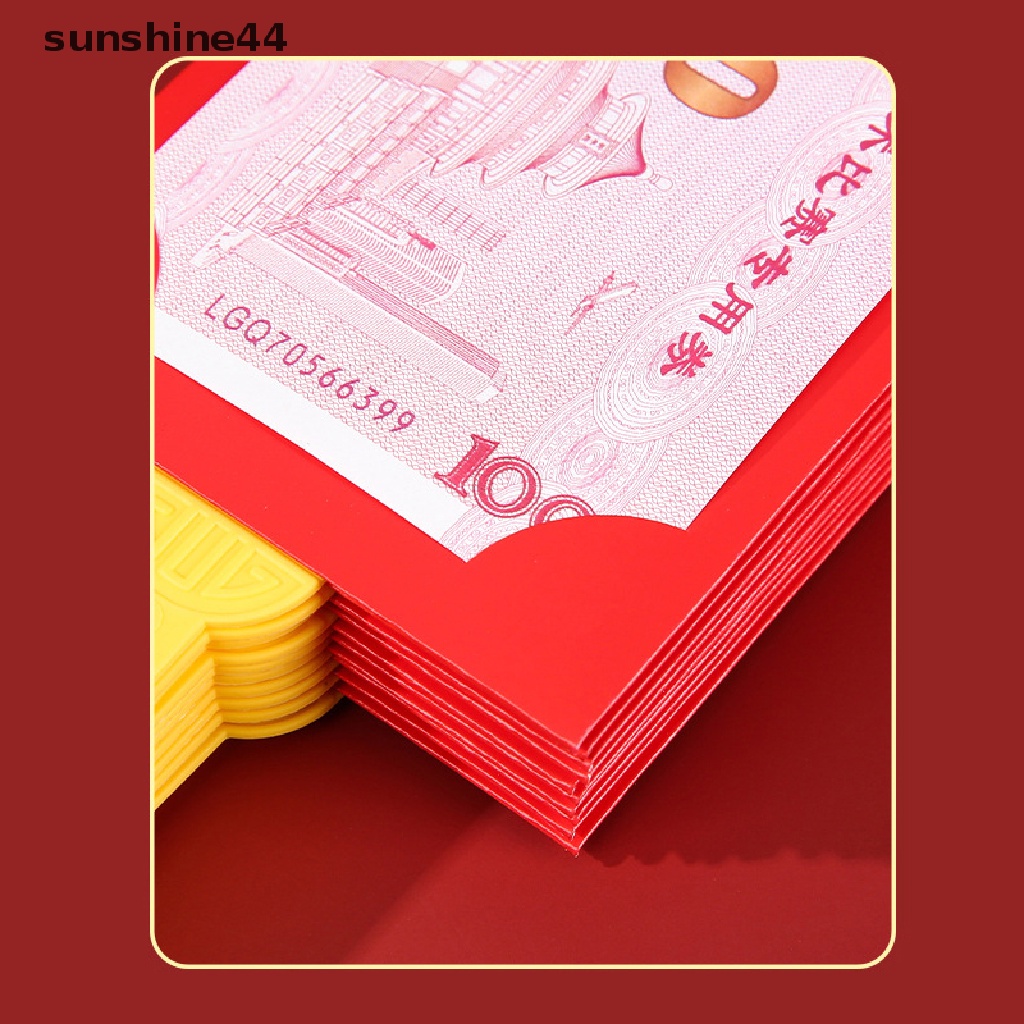 Sunshine Amplop Merah Imlek Baru Bentuk Kipas Hongbao Chinese Spring Festival Red Pockets Best Wish Lucky Money Pockets Gift.