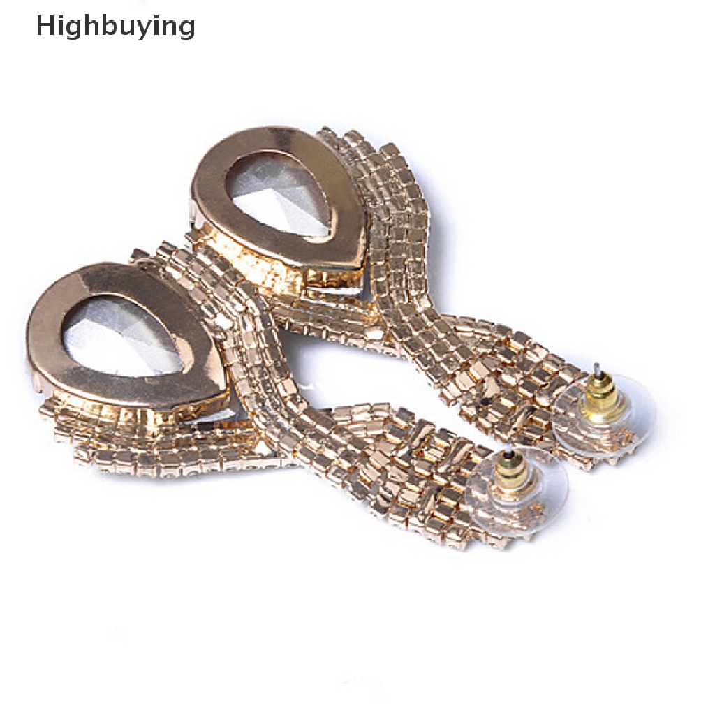 Hbid Anting Fashion Wanita Vintage Tetesan Air Warna Crytal Permata Hias Drop Earrings Glory
