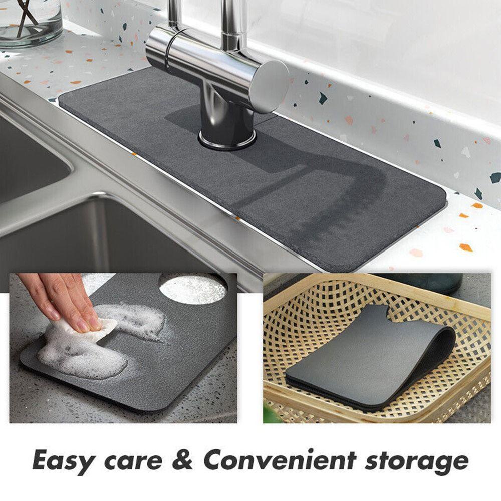 Chookyy Keset Penyerap Keran Perlengkapan Dapur Kamar Mandi Diatomite Pelindung Meja Faucet Absorbent Pad