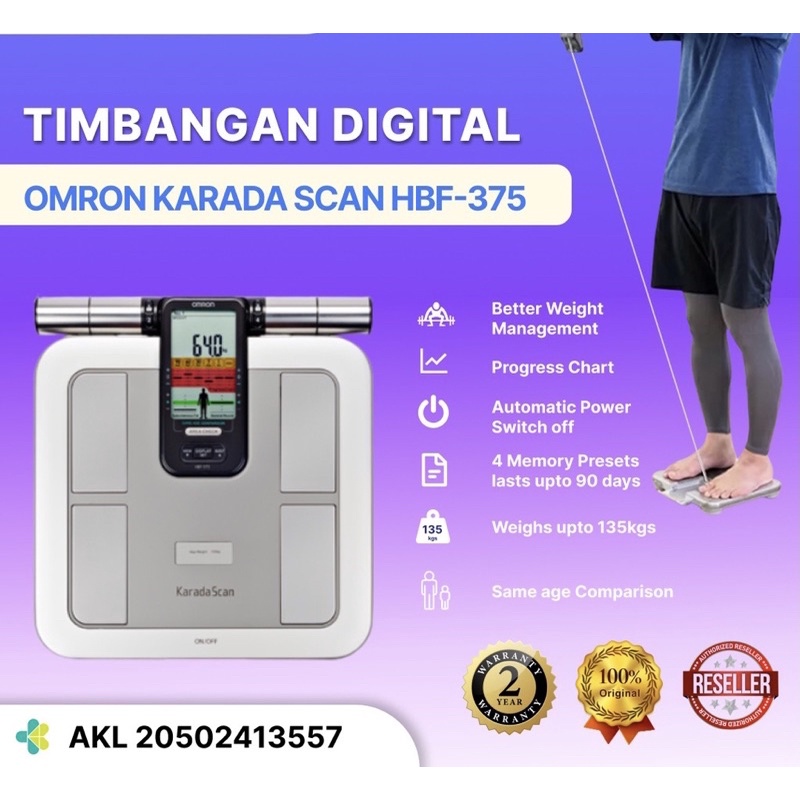 Omron Karada Scan HBF-375 / TIMBANGAN OMRON KARADA SCAN HBF 375 BODY FAT COMPOSITION MONITOR ALKES MEDAN|ALAT KESEHATAN