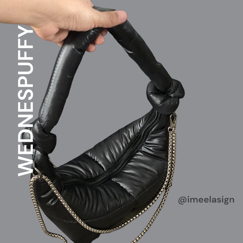 wednespuffy / handbag / puffbag / puff handle bag