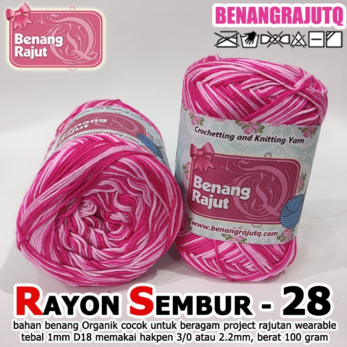 RAYON SEMBUR 28 RS 28 I yani_brq ORGANIK BENANG RAJUT Q