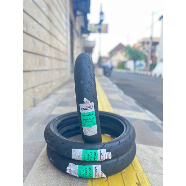 Ban luar ban donat CORSA PLATINUM R46 tubless soft compoun ukuran 90/80 ring 17