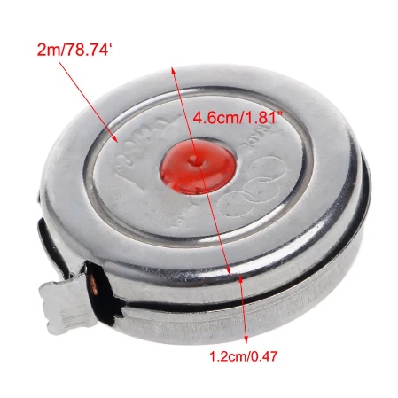 Meteran Jengkol 2M Meteran Stainless Bulat Mini Tricle 2m 2 meter Kecil Murah