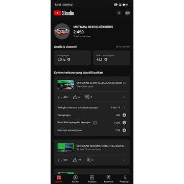 JUAL AKUN YOUTUBE 2500 SUBSCRIBER