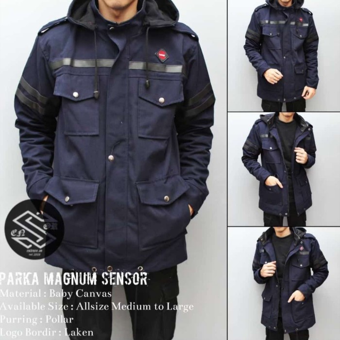 jaket pria Jaket parka magnum original sensor / jaket parka pria mantel tebal - navy, M(Q6H0) Gratis