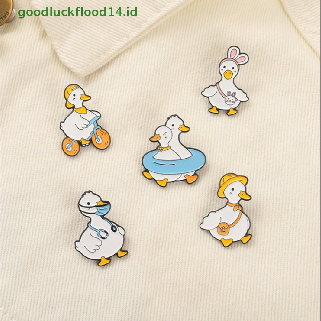 [GOOGFOUR] Hewan Yang Indah Enamel Pin Custom Bebek Angsa Belanja Berenang Bersepeda Bros Tas Kerah Pin Kartun Lucu Lencana Perhiasan Hadiah Untuk Anak [TOP]