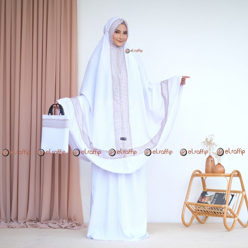 Mukena renda polos 2 in 1