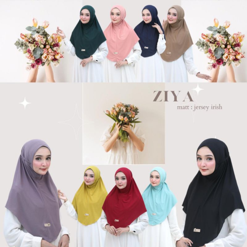 (Original Aldhans) ZIYA •Kerudung instan jersey irish•bergo instan