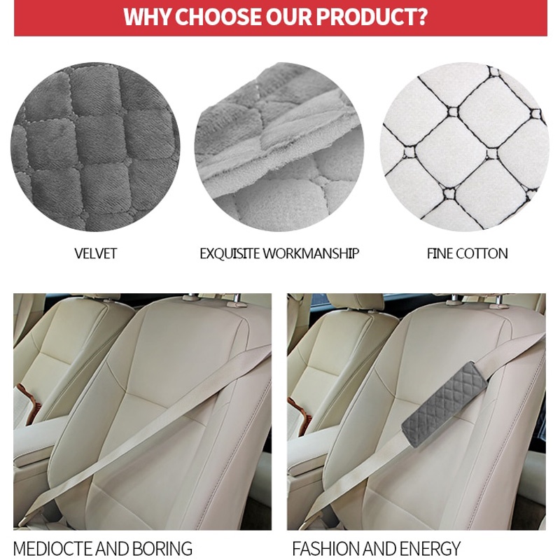 2pcs Auto Universal Safety Belt Pelindung Bahu Beludru Lembut Mobil Bahu Pad Untuk Dewasa Anak Muda Mobil Truk SUV Seat Belt Cover