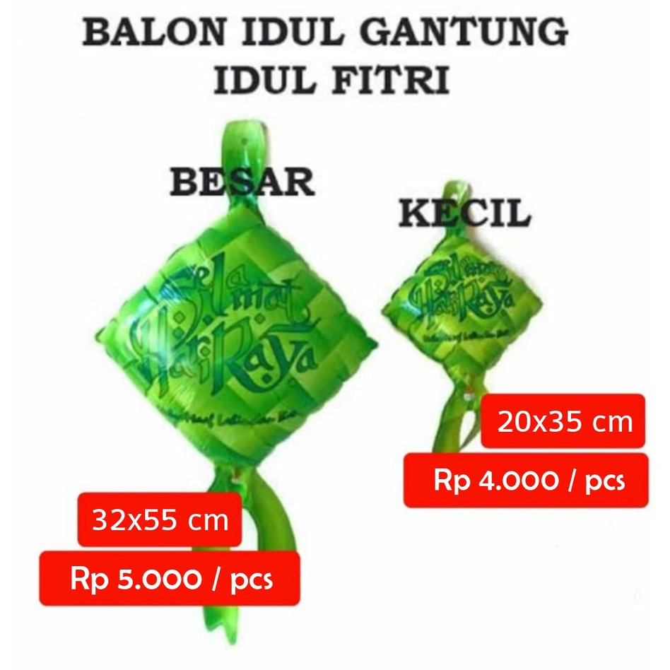 Balon Ketupat Voil - Balon Ketupat Dekorasi Lebaran